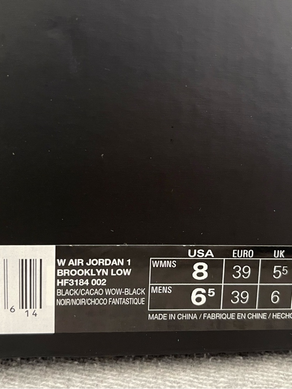 Size 8 - Nike WMNS Air Jordan 1 Brooklyn Low Leather Black Cacao HF3184-002 NEW - Picture 11 of 11